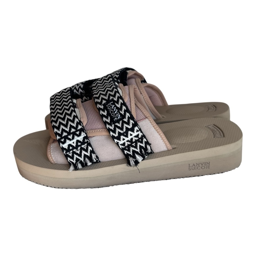 Lanvin X Suicoke Moto Curb Unisex Pale Pink and Black Sandals